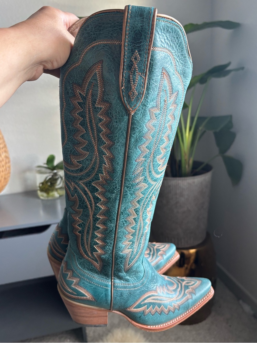 Ariat Casanova Knee-high Tall Boots Western Cowboy Boots. Turquoise. Size 7. - Picture 7 of 16